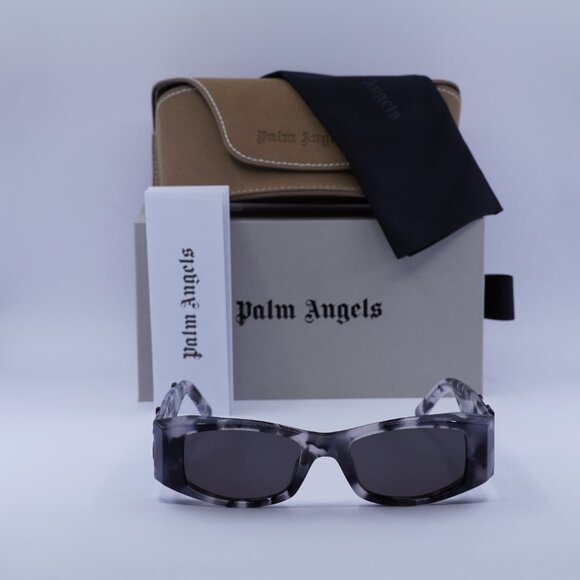 Palm Angels PERI007 ANGEL 1307 Rectangle Sunglasses - Havana/Dark Grey - Picture 3 of 11